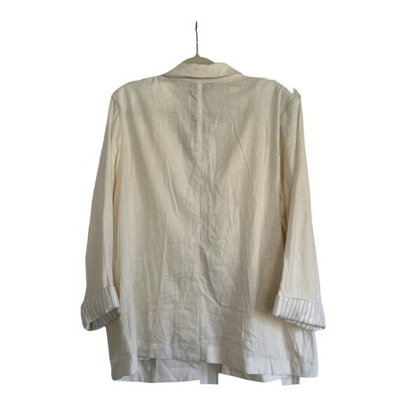 NWT Ashley Stewart Cream Linen Blazer, size 16 - Picture 2 of 5